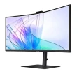 Samsung Monitor 34 cale ViewFinity S65VC VA 3440x1440 UWQHD 21:9 1xHDMI 1xDP 1xUSB-C (90W) 2xUSB 3.0 LAN (RJ45) 5ms HAS Webcam głośniki zakrzywiony 3Y