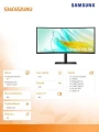 Samsung Monitor 34 cale ViewFinity S65UA VA 3440x1440 UWQHD 21:9 1xHDMI 1xDP 1xUSB-C(90W) 3xUSB 3.0 LAN (RJ45) 5ms 100Hz HAS+PIVOT zakrzywiony głośnik
