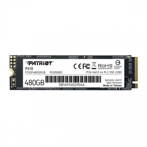 Patriot Dysk SSD P310 480GB M.2 2280 1700/1500 PCIe NVMe Gen3 x 4