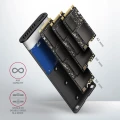 AXAGON EEM2-SB2 Obudowa zewnętrzna aluminiowa bezśrubowa USB-C 3.2 Gen 2 - M.2 NVMe / SATA SSD 30-80mm ALU pudełko czarne + USB-A - USB-C redukcja