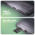 AXAGON HMC-6GM2 Wieloportovy hub 6in1 10Gbps, USB-A, USB-C, HDMI, M.2, SD/mSD, PD 100W, USB-C