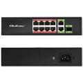 Qoltec Przełącznik sieciowy SWITCH FAST Ethernet 8x RJ45 PoE 2x RJ45 Uplink 1x SFP | 120W | 1000Mb/s