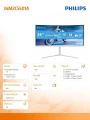 Philips Monitor 34 cale 34M2C5501A Curved VA 180Hz HDMIx2 DP HAS Ambiglow