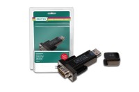 Digitus Konwerter / Adapter USB-A 2.0 męski do RS232 (DB9) męski | Chipset FTDI FT232RNL | Mocowanie na śruby | z dodatkowym kablem 0.8m
