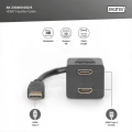 Digitus Kabel rozdzielacz/splitter HDMI HighSpeed 1080p 24Hz FHD Typ HDMI A/2xHDMI A M/Ż 0,2m Czarny