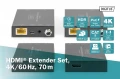 Digitus Przedłużacz / Extender HDMI 70m po skrętce kat.5e/6/7 4K 60Hz PoC (Power over Cable) (zestaw)