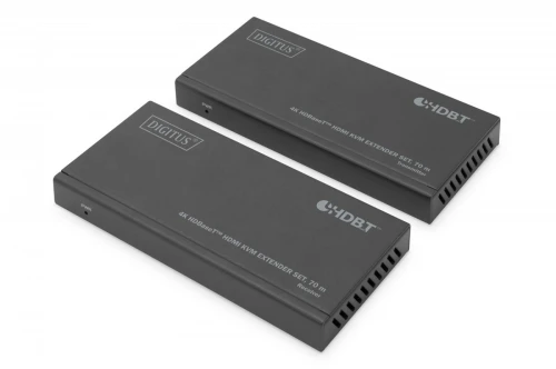 Digitus Przedłużacz/Extender KVM HDMI+USB HDBaseT 70m 4K30Hz HDCP 2.2 PoC (Power over Cable) audio IR zestaw