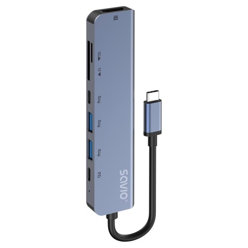 Savio HUB USB-C 7w1 AK-82