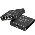 Qoltec Rozdzielacz splitter Ethernet  mini SWITCH 1x4 RJ45 | 1000Mb/s | USB-C | Aluminium