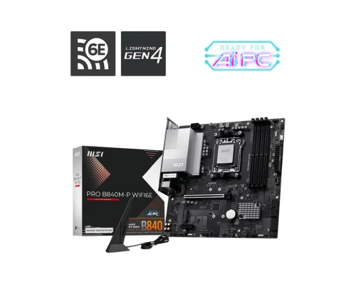 MSI Płyta główna PRO B840M-P WIFI6E AM5 4DDR5 ATX