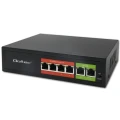 Qoltec Przełącznik sieciowy SWITCH FAST Ethernet PoE | 4x RJ45 |  2x    RJ45 Uplink | 65W | 10/100Mb/s