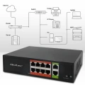 Qoltec Przełącznik sieciowy SWITCH FAST Ethernet PoE | 8x RJ45 |  2x RJ45 Uplink | 120W | 10/100 Mb/s