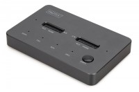 Digitus Stacja dokująca dysków z funkcją klonowania | USB-C 3.2 Gen2 10Gbps | SSD M.2 NVMe (max. 2x 4TB) | Funkcja Offline Clone | Czarna