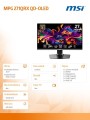 MSI Monitor MPG 271QRX QD-OLED 26.5 cala/LED/WQHD/FLAT/360Hz/Czarny