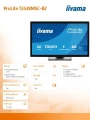 IIYAMA Monitor 24 cale T2438MSC-B2 IPS,FHD,DP,HDMI,2x2W,2xUSB,600(cd/m2),   10pkt.7H,IP1X(FRONT),PION/POZIOM