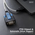 Digitus Kabel adapter USB 2.0 do RS232 (DB9) | Chipset FTDI (FT232RNL) | PVC, transparentny | Mocowanie na śruby | 1.8m