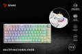 Savio Klawiatura mechaniczna bezprzewodowa PHENIX WHITE Gateron Red Pro, ABS