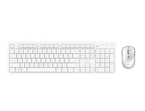 Trust Zestaw klawiatura + mysz Ody II bezprzewodowa biała