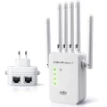 Qoltec Wzmacniacz syganłu WiFi 6 | Repeater | Access Point | AX1200 Mb/s| 6 anten | 2xRJ45 | 128MB