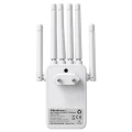 Qoltec Wzmacniacz syganłu WiFi 6 | Repeater | Access Point | AX1200 Mb/s| 6 anten | 2xRJ45 | 128MB