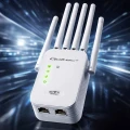 Qoltec Wzmacniacz syganłu WiFi 6 | Repeater | Access Point | AX1200 Mb/s| 6 anten | 2xRJ45 | 128MB
