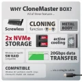 AXAGON EEM2-20GD Obudowa zewnętrzna aluminiowa USB-C 3.2 Gen2x2, Dual NVMe M.2 SSD 20gbps, Clone Master