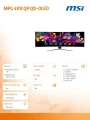 MSI Monitor MPG 491CQP QD-OLED 49 cali/LED/QD-OLED/Zakrzywiony/144Hz/Czarny