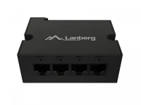 Lanberg Przełącznik Din-Fe4-At-30W 1xIn 3xOut 100MB PoE Extender Fast Ethernet Din Rail at 30W