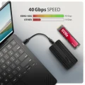 AXAGON EEM2-40G Obudowa zewnętrzna aluminiowa USB4 Gen 3x2 M.2 SSD NVMe 40Gbps passive, USB-C cable, silicon sleeve