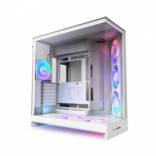 NZXT Obudowa H9 FLOW RGB+ Midi tower z oknem biała