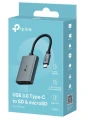 TP-LINK Adapter USB Type-C to SD & microSD 3.0       UA430C            SPEC: 1 × USB-C Connector,1 × SD + 1 × microSD(TF) up to 200MBps Port