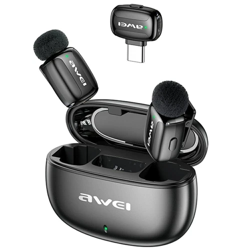 AWEI Mikrofon krawatowy MK5 Duo Ai-Voice czarny