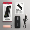 AXAGON EEM2-SD2B Obudowa zewnętrzna aluminiowa bezśrubowa USB-A/C 3.2 Gen2 M.2 NVMe/SATA wyświetlacz LED, czarny