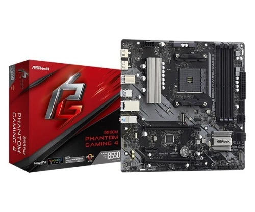 ASRock Płyta główna B550M PHANTOM GAMING 4 AM4 4DDR4 HDMI/DP mATX