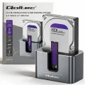 Qoltec Stacja dokująca 2w1 HDD SSD | SATA | M.2 NVMe | Klonowanie |     USB-C | 10Gb/s | 28TB