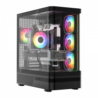 MODECOM Obudowa VOLCANO AQ100 MID ARGB szkło 4 wentylatory czarna