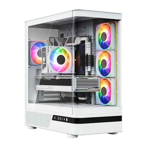 MODECOM Obudowa VOLCANO AQ100 MID ARGB szkło 4 wentylatory biała