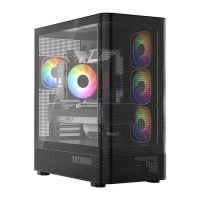 MODECOM Obudowa VOLCANO AQ300 MID RGB GLASS 4 wentylatory czarna