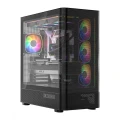 MODECOM Obudowa VOLCANO AQ300 MID RGB GLASS 4 wentylatory czarna
