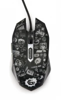 Gembird Mysz optyczna LED, 6-przyciskowa, USB, czarna