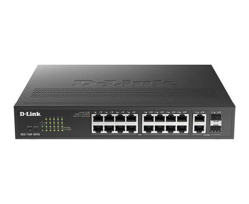 D-Link Przełącznik Gigabitowy Smart Managed DGS-1100-18PV2 16 x 10/100/1000BASE-T PoE