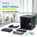 Digitus Przełącznik sieciowy niezarządzalny 10" 8x RJ45 2.5G, 1x SFP+ 10G, 60Gbps, metalowy, bez wentylatora, Plug&Play