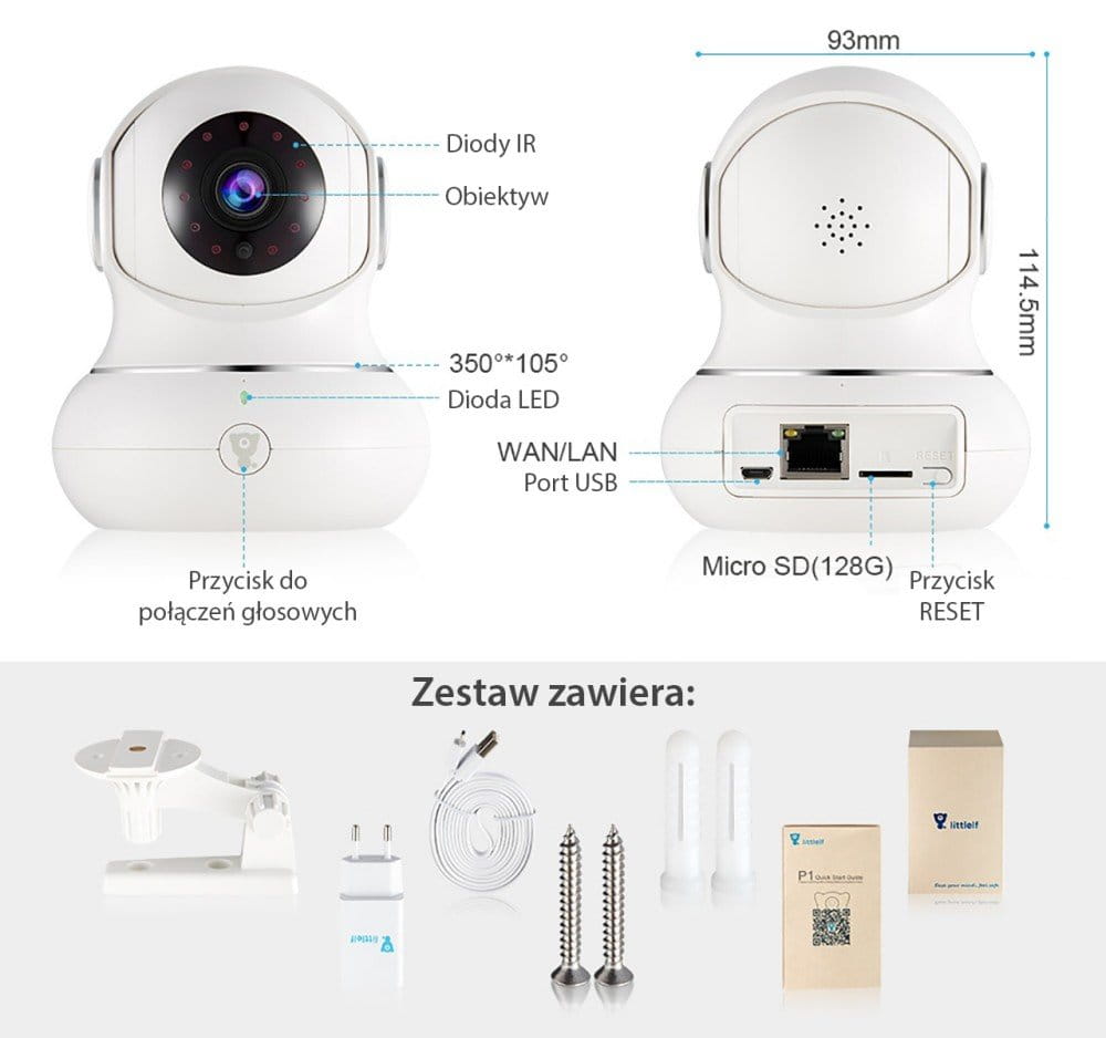 Caméra De Surveillance Littlelf P1 - 1080P Full HD - Noir
